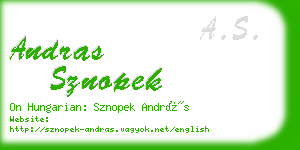 andras sznopek business card